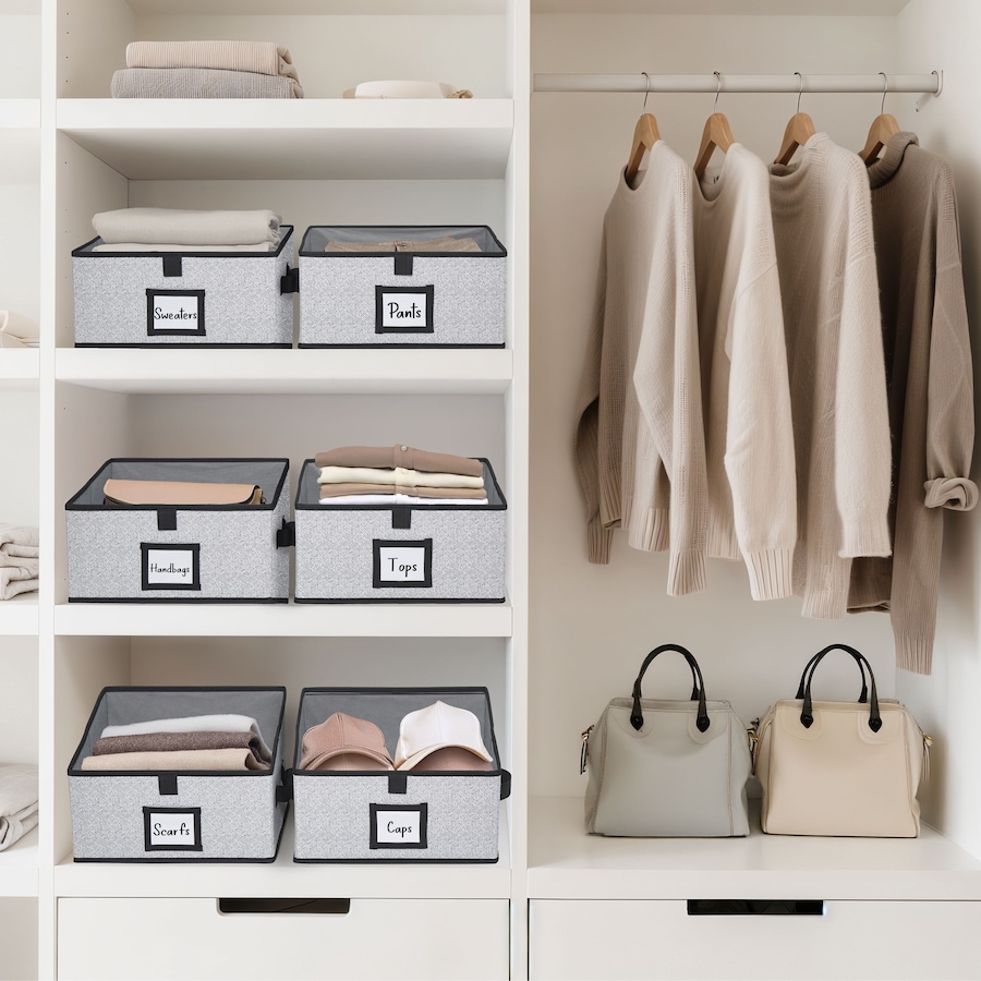 Image 919755_ALTMORE3.jpg, Product 919-755 / Price $35.99, Closet Storage Bins, Trapezoid Linen Closet Organizers and Storage Baskets for Organization (Set of 6) from DECOMOMO® on TSC.ca's Home & Garden department