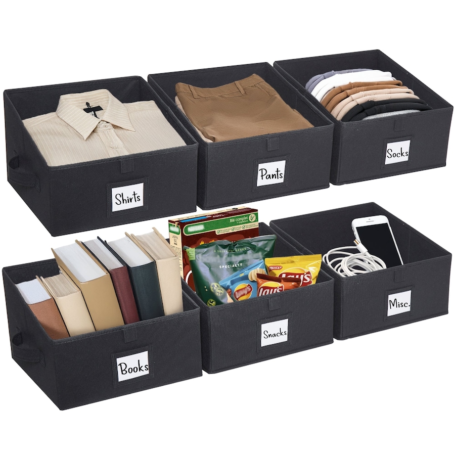Image 919755_ST01.jpg, Product 919-755 / Price $35.99, Closet Storage Bins, Trapezoid Linen Closet Organizers and Storage Baskets for Organization (Set of 6) from DECOMOMO® on TSC.ca's Home & Garden department