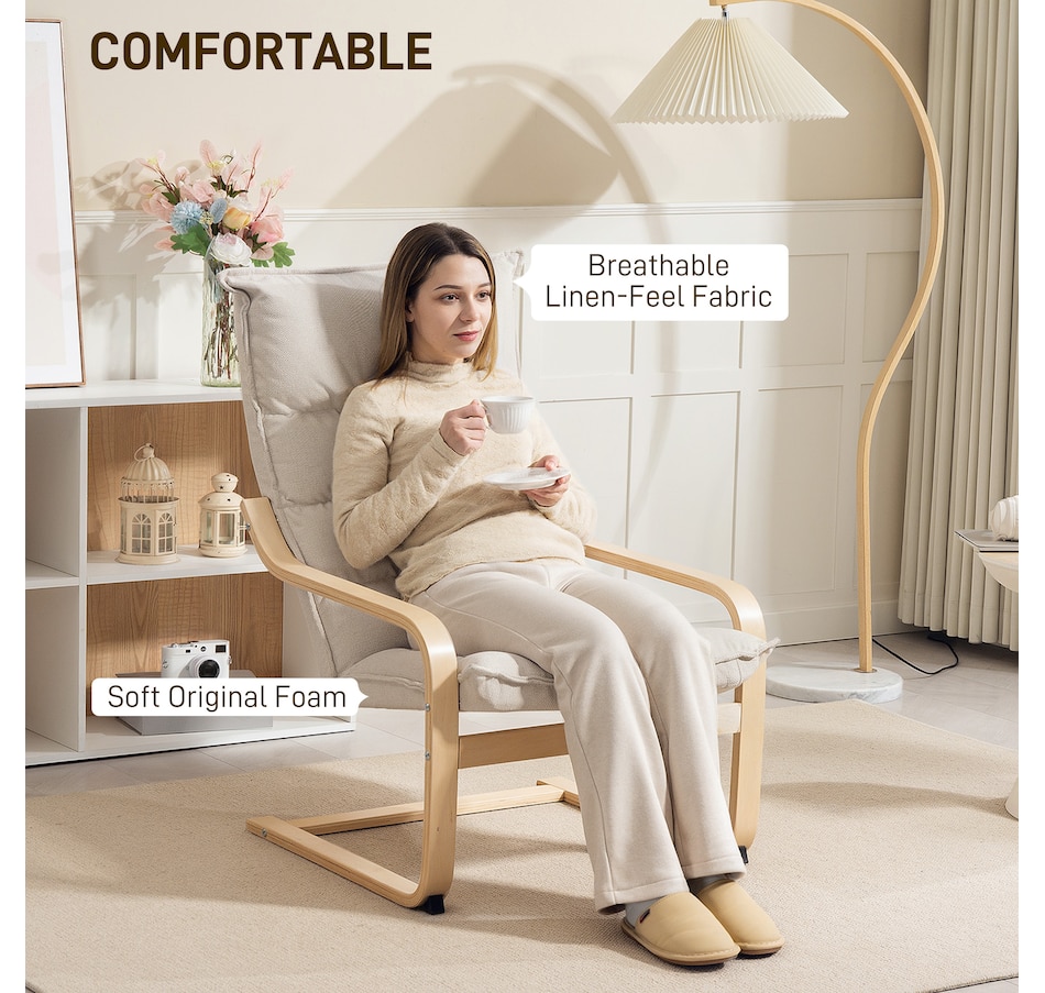 Image 919773_ALTMORE13.jpg, Product 919-773 / Price $124.99 - $134.99, HOMCOM Modern Armchair, Upholstered Accent Chair with Curved Leg from HOMCOM on TSC.ca's Home & Garden department