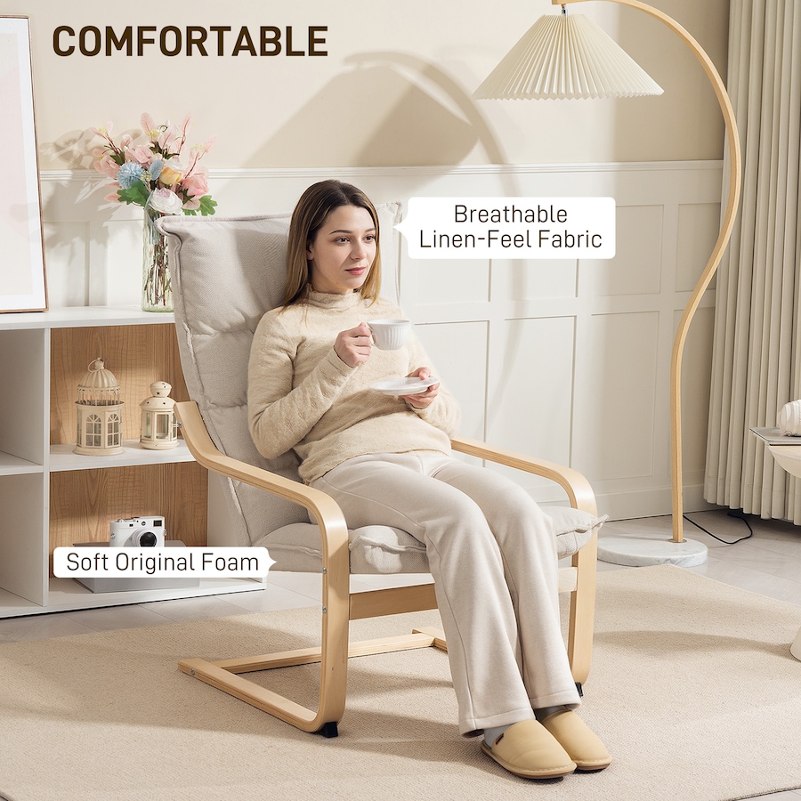 Image 919773_ALTMORE13.jpg, Product 919-773 / Price $125.99 - $129.99, HOMCOM Modern Armchair, Upholstered Accent Chair with Curved Leg from HOMCOM on TSC.ca's Home & Garden department