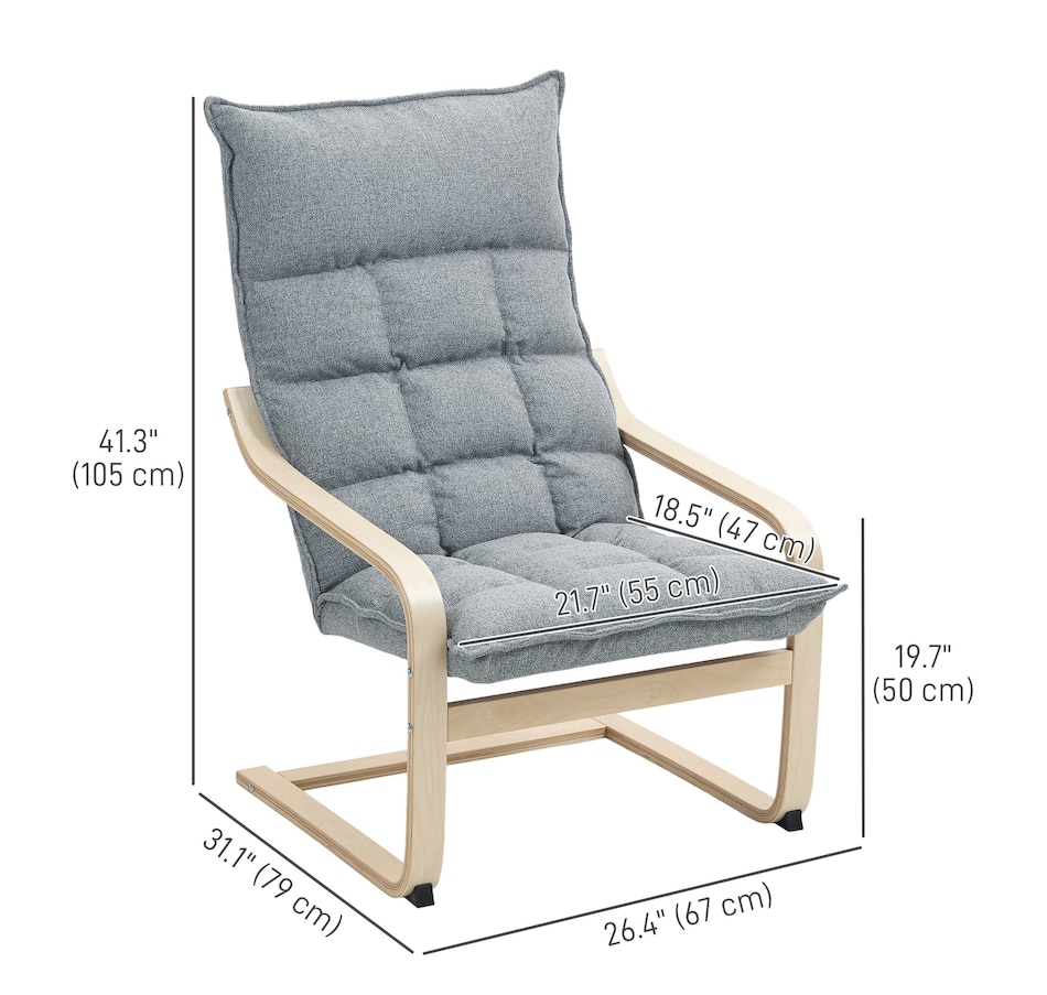 Image 919773_ALTMORE19.jpg, Product 919-773 / Price $124.99 - $134.99, HOMCOM Modern Armchair, Upholstered Accent Chair with Curved Leg from HOMCOM on TSC.ca's Home & Garden department