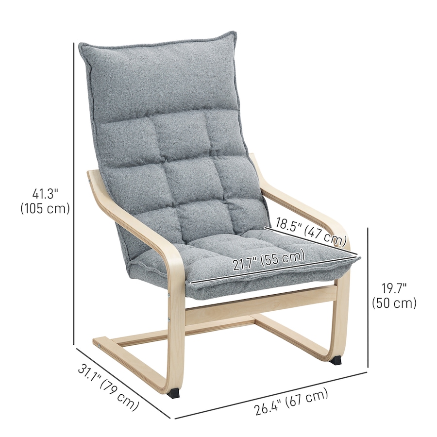Image 919773_ALTMORE19.jpg, Product 919-773 / Price $125.99 - $129.99, HOMCOM Modern Armchair, Upholstered Accent Chair with Curved Leg from HOMCOM on TSC.ca's Home & Garden department