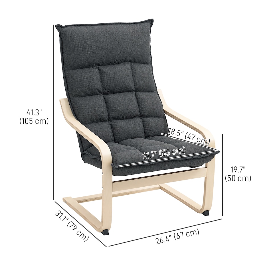 Image 919773_ALTMORE2.jpg, Product 919-773 / Price $124.99 - $134.99, HOMCOM Modern Armchair, Upholstered Accent Chair with Curved Leg from HOMCOM on TSC.ca's Home & Garden department