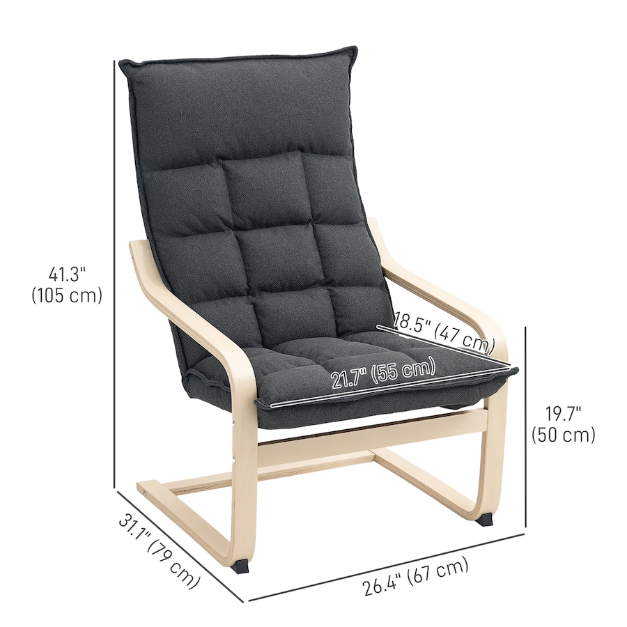 Image 919773_ALTMORE2.jpg, Product 919-773 / Price $125.99 - $129.99, HOMCOM Modern Armchair, Upholstered Accent Chair with Curved Leg from HOMCOM on TSC.ca's Home & Garden department