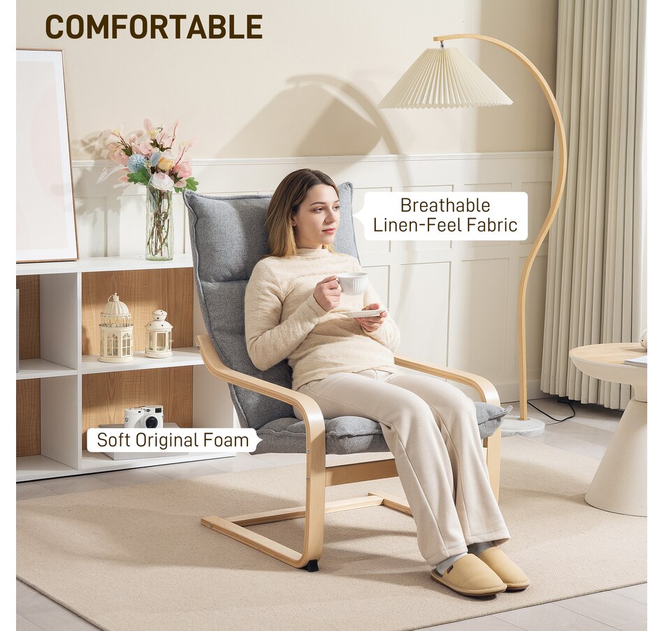 Image 919773_ALTMORE21.jpg, Product 919-773 / Price $124.99 - $134.99, HOMCOM Modern Armchair, Upholstered Accent Chair with Curved Leg from HOMCOM on TSC.ca's Home & Garden department