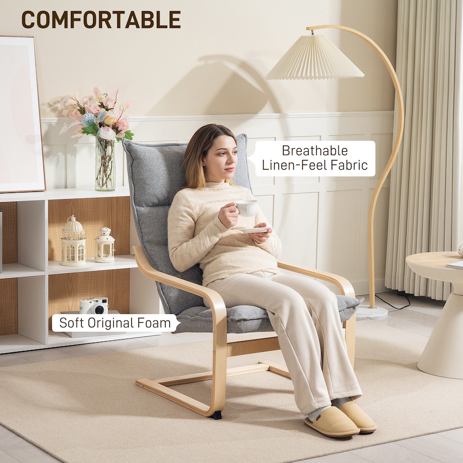 Image 919773_ALTMORE21.jpg, Product 919-773 / Price $125.99 - $129.99, HOMCOM Modern Armchair, Upholstered Accent Chair with Curved Leg from HOMCOM on TSC.ca's Home & Garden department