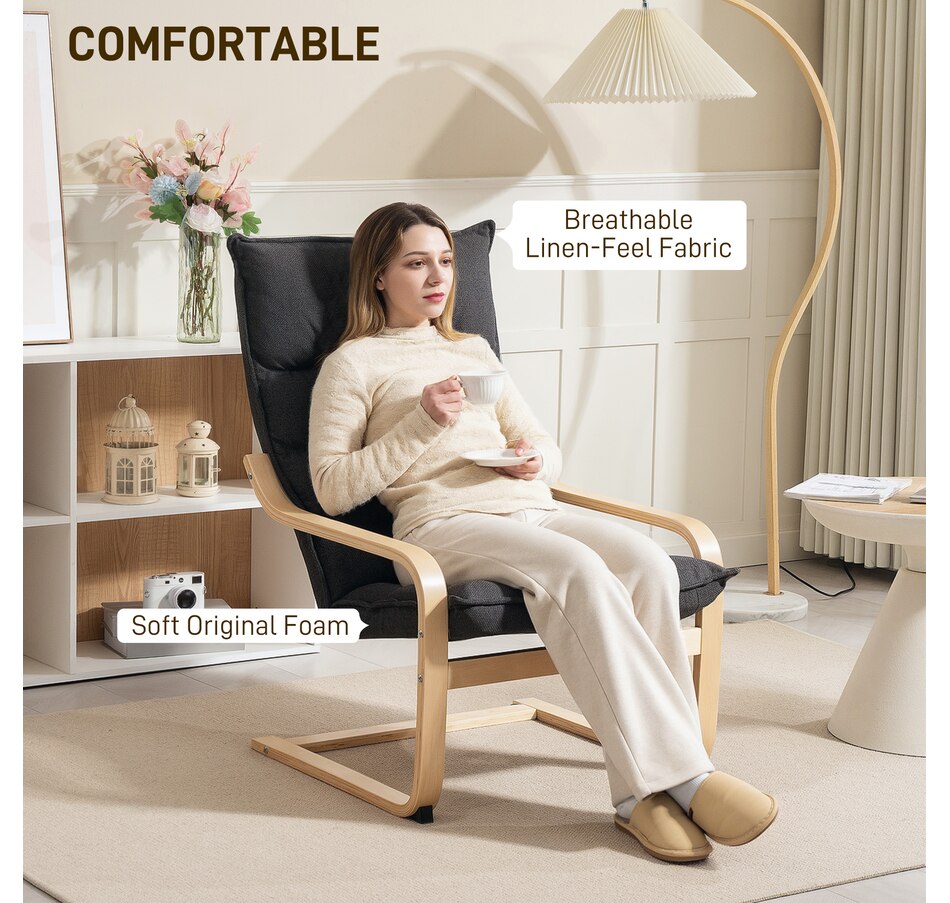 Image 919773_ALTMORE4.jpg, Product 919-773 / Price $124.99 - $134.99, HOMCOM Modern Armchair, Upholstered Accent Chair with Curved Leg from HOMCOM on TSC.ca's Home & Garden department