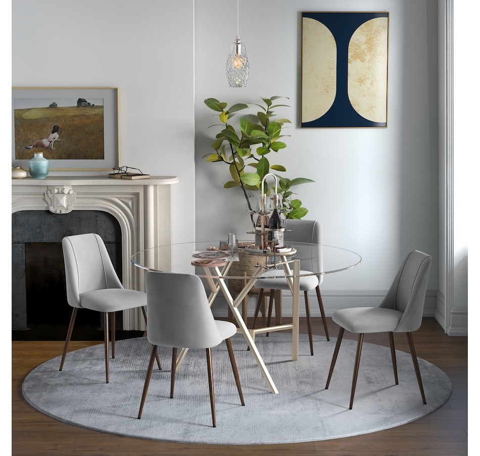 Image 919778_ALTMORE10.jpg, Product 919-778 / Price $249.99 - $269.99, HOMCOM Dining Chairs Set of 4, Velvet Accent Chair from HOMCOM on TSC.ca's Home & Garden department