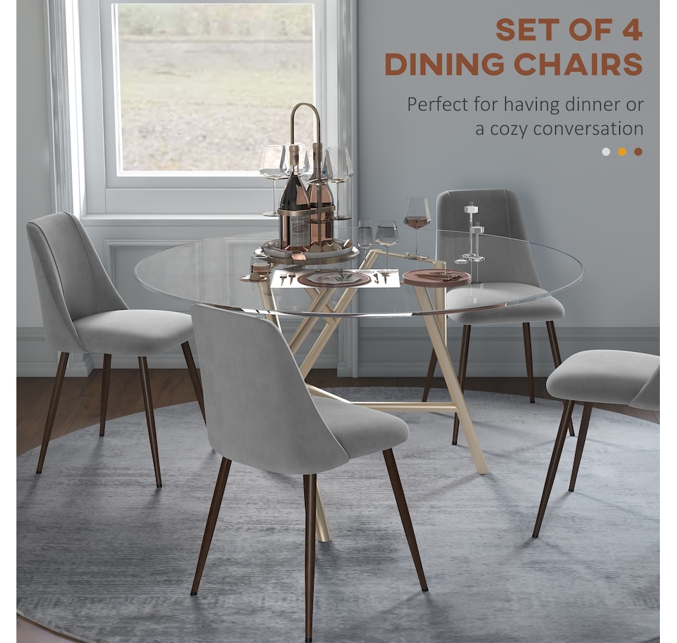 Image 919778_ALTMORE12.jpg, Product 919-778 / Price $249.99 - $269.99, HOMCOM Dining Chairs Set of 4, Velvet Accent Chair from HOMCOM on TSC.ca's Home & Garden department