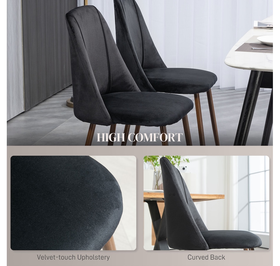 Image 919778_ALTMORE29.jpg, Product 919-778 / Price $249.99 - $269.99, HOMCOM Dining Chairs Set of 4, Velvet Accent Chair from HOMCOM on TSC.ca's Home & Garden department