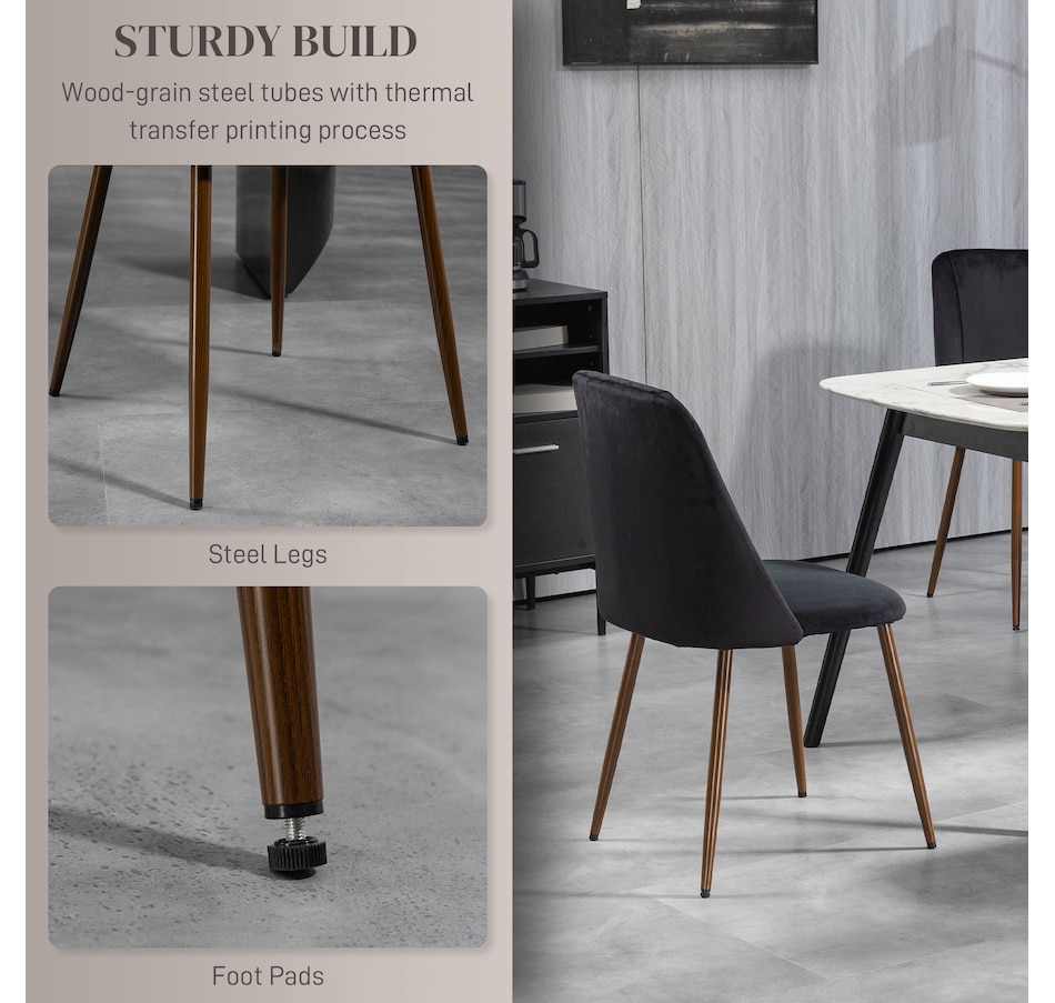 Image 919778_ALTMORE30.jpg, Product 919-778 / Price $249.99 - $269.99, HOMCOM Dining Chairs Set of 4, Velvet Accent Chair from HOMCOM on TSC.ca's Home & Garden department