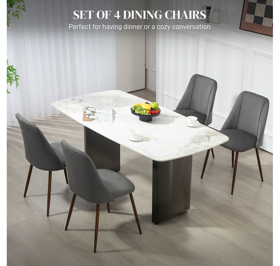 Image 919778_ALTMORE36.jpg, Product 919-778 / Price $249.99 - $269.99, HOMCOM Dining Chairs Set of 4, Velvet Accent Chair from HOMCOM on TSC.ca's Home & Garden department