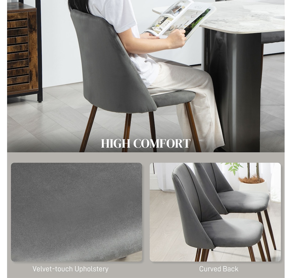 Image 919778_ALTMORE37.jpg, Product 919-778 / Price $249.99 - $269.99, HOMCOM Dining Chairs Set of 4, Velvet Accent Chair from HOMCOM on TSC.ca's Home & Garden department