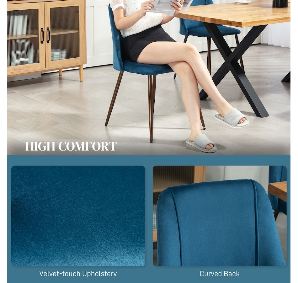 Image 919778_ALTMORE4.jpg, Product 919-778 / Price $249.99 - $269.99, HOMCOM Dining Chairs Set of 4, Velvet Accent Chair from HOMCOM on TSC.ca's Home & Garden department