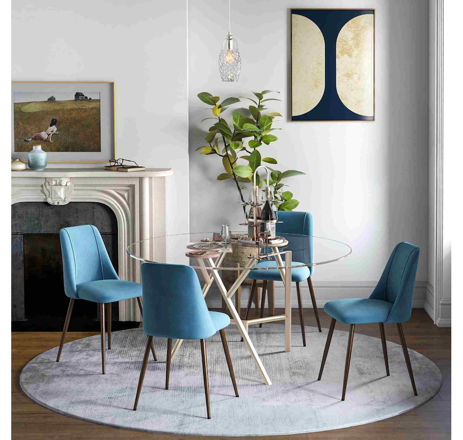 Image 919778_ALTMORE42.jpg, Product 919-778 / Price $249.99 - $269.99, HOMCOM Dining Chairs Set of 4, Velvet Accent Chair from HOMCOM on TSC.ca's Home & Garden department