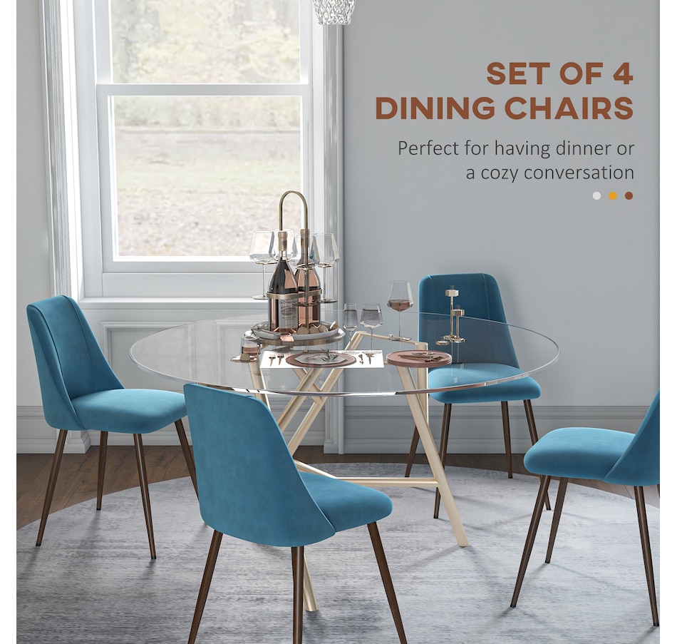 Image 919778_ALTMORE44.jpg, Product 919-778 / Price $249.99 - $269.99, HOMCOM Dining Chairs Set of 4, Velvet Accent Chair from HOMCOM on TSC.ca's Home & Garden department