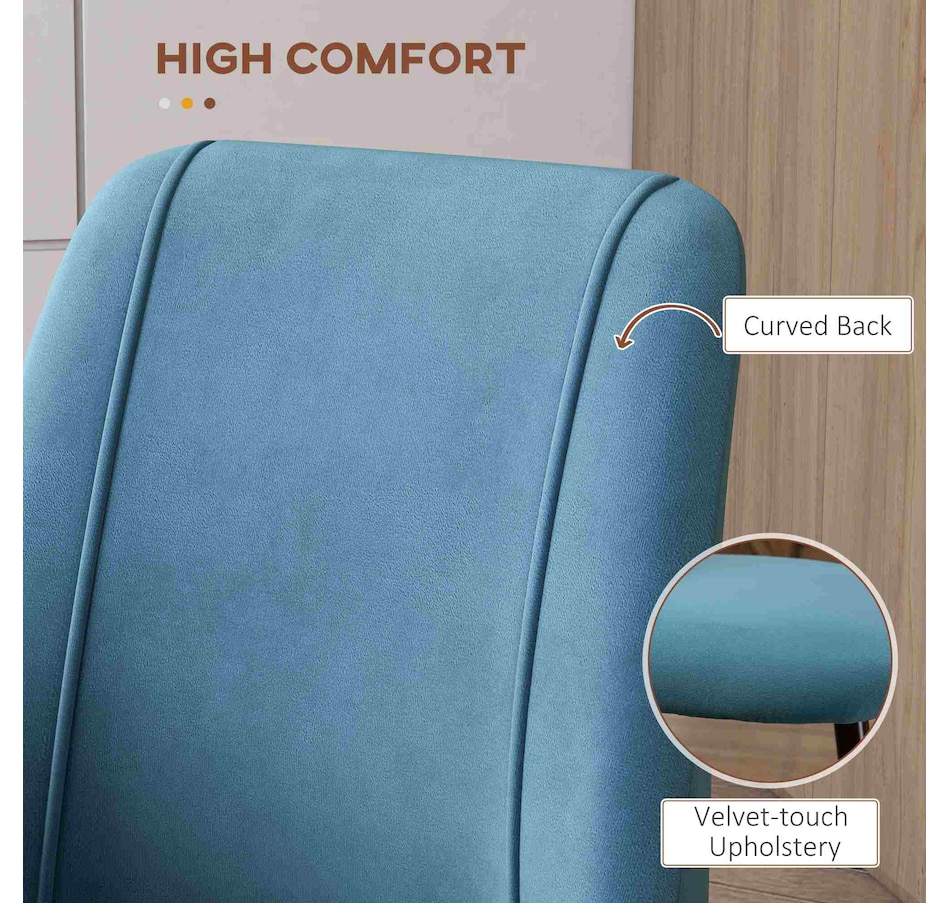 Image 919778_ALTMORE45.jpg, Product 919-778 / Price $249.99 - $269.99, HOMCOM Dining Chairs Set of 4, Velvet Accent Chair from HOMCOM on TSC.ca's Home & Garden department