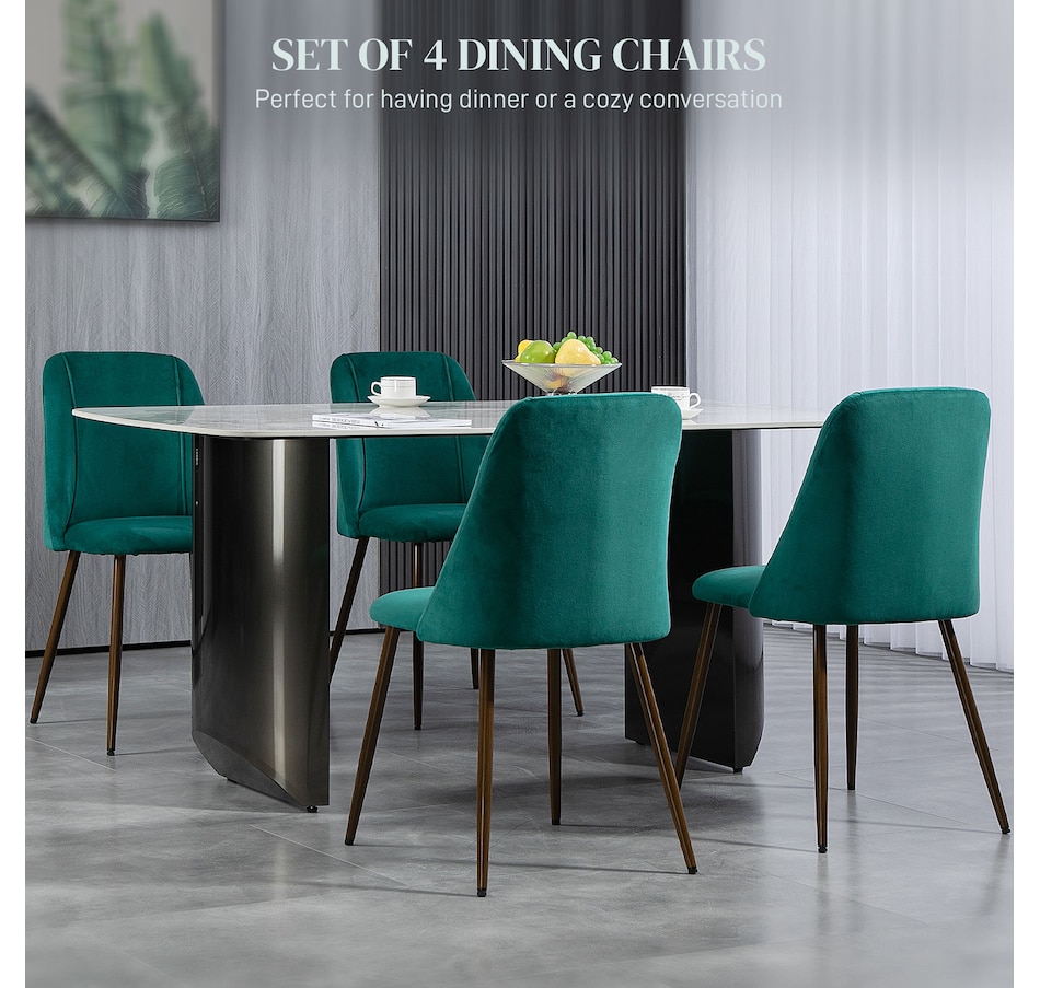 Image 919778_ALTMORE52.jpg, Product 919-778 / Price $249.99 - $269.99, HOMCOM Dining Chairs Set of 4, Velvet Accent Chair from HOMCOM on TSC.ca's Home & Garden department