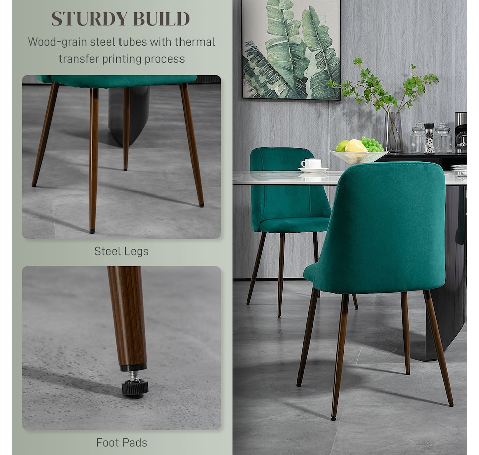 Image 919778_ALTMORE54.jpg, Product 919-778 / Price $249.99 - $269.99, HOMCOM Dining Chairs Set of 4, Velvet Accent Chair from HOMCOM on TSC.ca's Home & Garden department