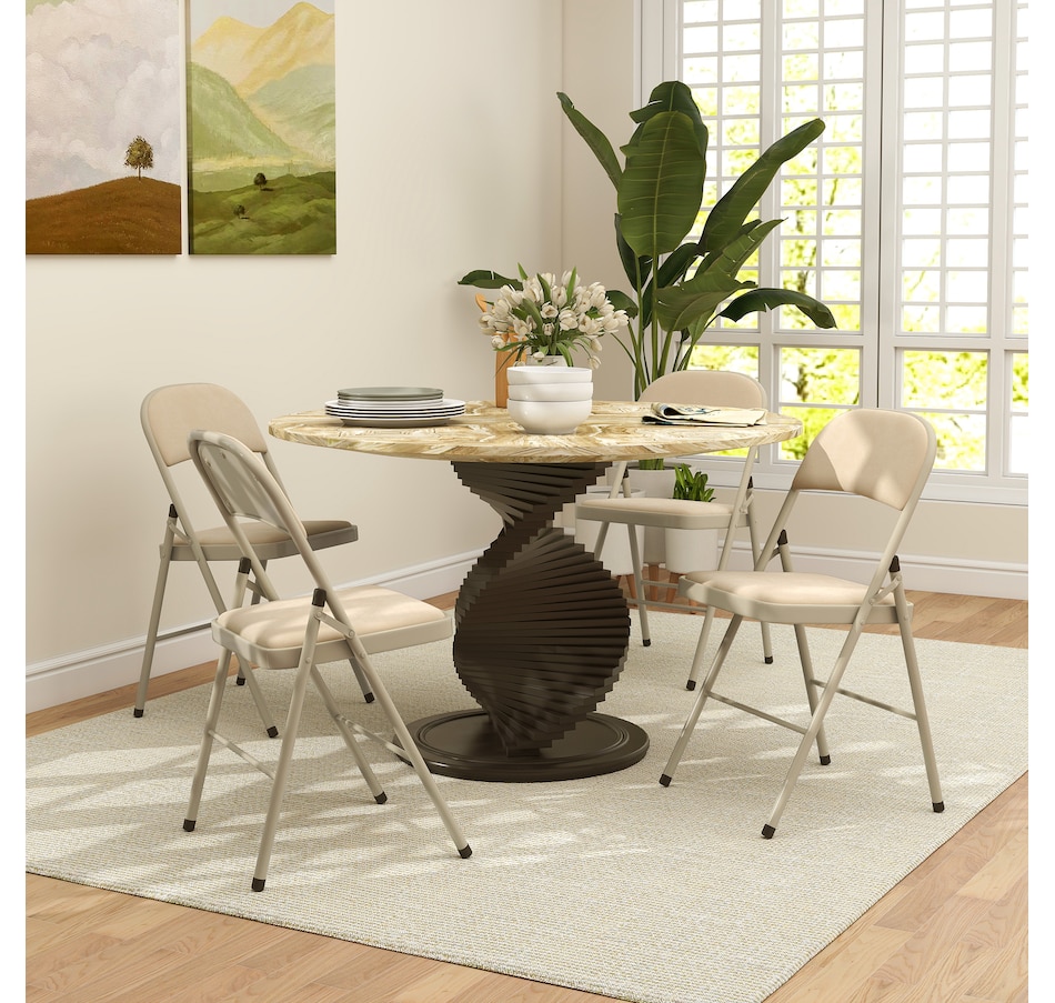 Image 919781_ALTMORE1.jpg, Product 919-781 / Price $114.99 - $144.99, HOMCOM Folding Chairs Set of 4, Foldable Chairs with Cushions from HOMCOM on TSC.ca's Home & Garden department