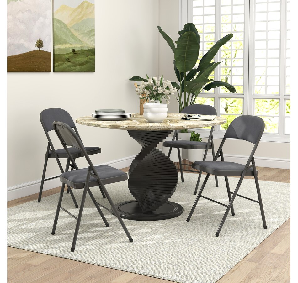 Image 919781_ALTMORE10.jpg, Product 919-781 / Price $114.99 - $144.99, HOMCOM Folding Chairs Set of 4, Foldable Chairs with Cushions from HOMCOM on TSC.ca's Home & Garden department