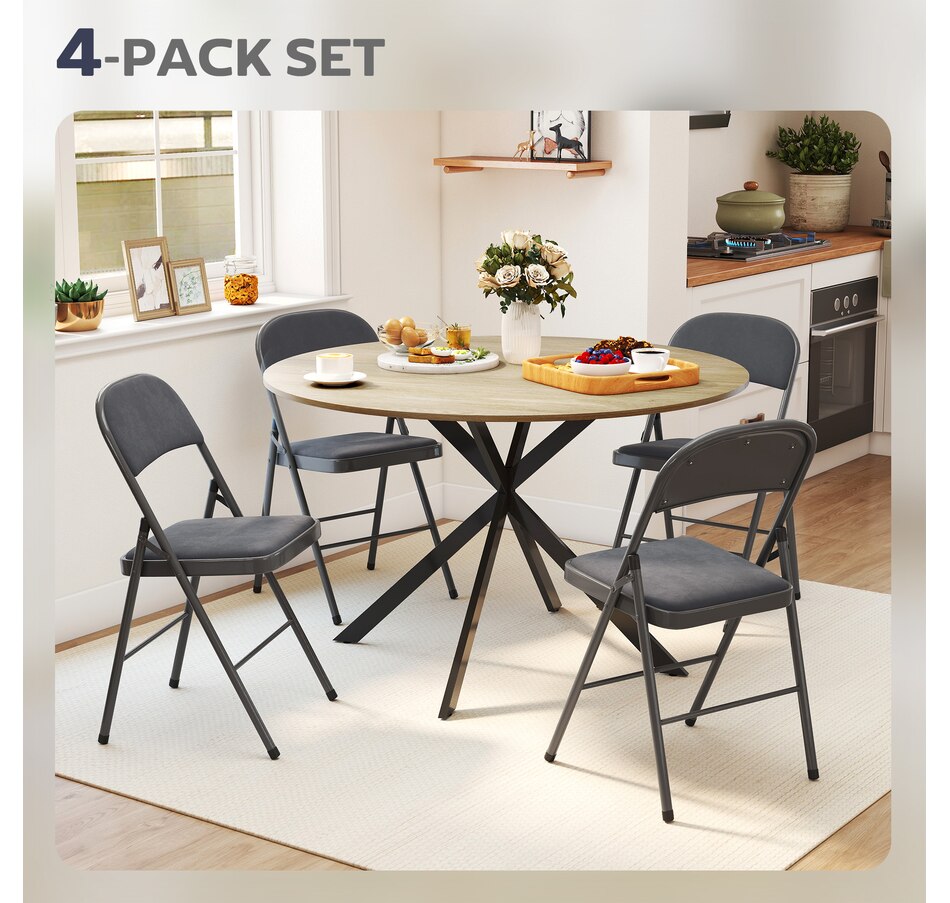 Image 919781_ALTMORE12.jpg, Product 919-781 / Price $114.99 - $144.99, HOMCOM Folding Chairs Set of 4, Foldable Chairs with Cushions from HOMCOM on TSC.ca's Home & Garden department
