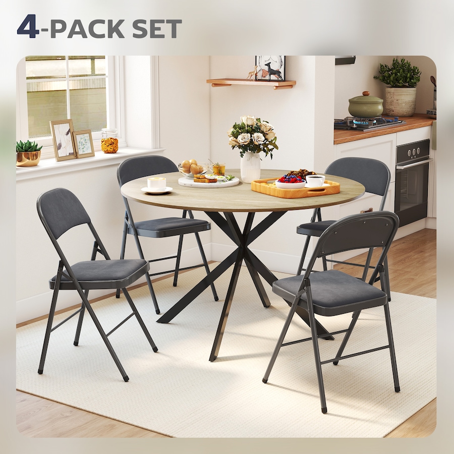 Image 919781_ALTMORE12.jpg, Product 919-781 / Price $144.19, HOMCOM Folding Chairs Set of 4, Foldable Chairs with Cushions from HOMCOM on TSC.ca's Home & Garden department