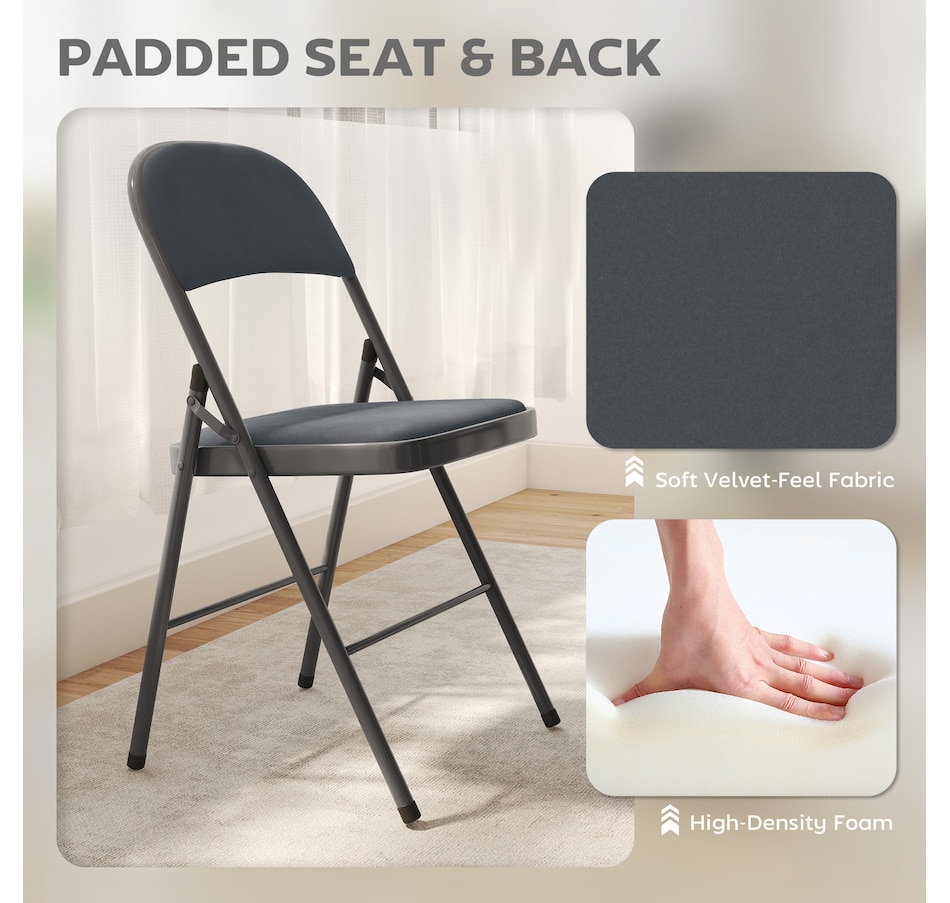 Image 919781_ALTMORE13.jpg, Product 919-781 / Price $114.99 - $144.99, HOMCOM Folding Chairs Set of 4, Foldable Chairs with Cushions from HOMCOM on TSC.ca's Home & Garden department