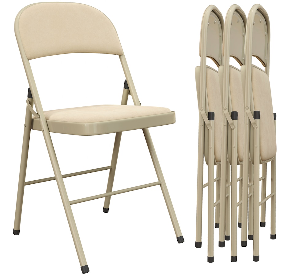 Image 919781_ST01.jpg, Product 919-781 / Price $114.99 - $144.99, HOMCOM Folding Chairs Set of 4, Foldable Chairs with Cushions from HOMCOM on TSC.ca's Home & Garden department