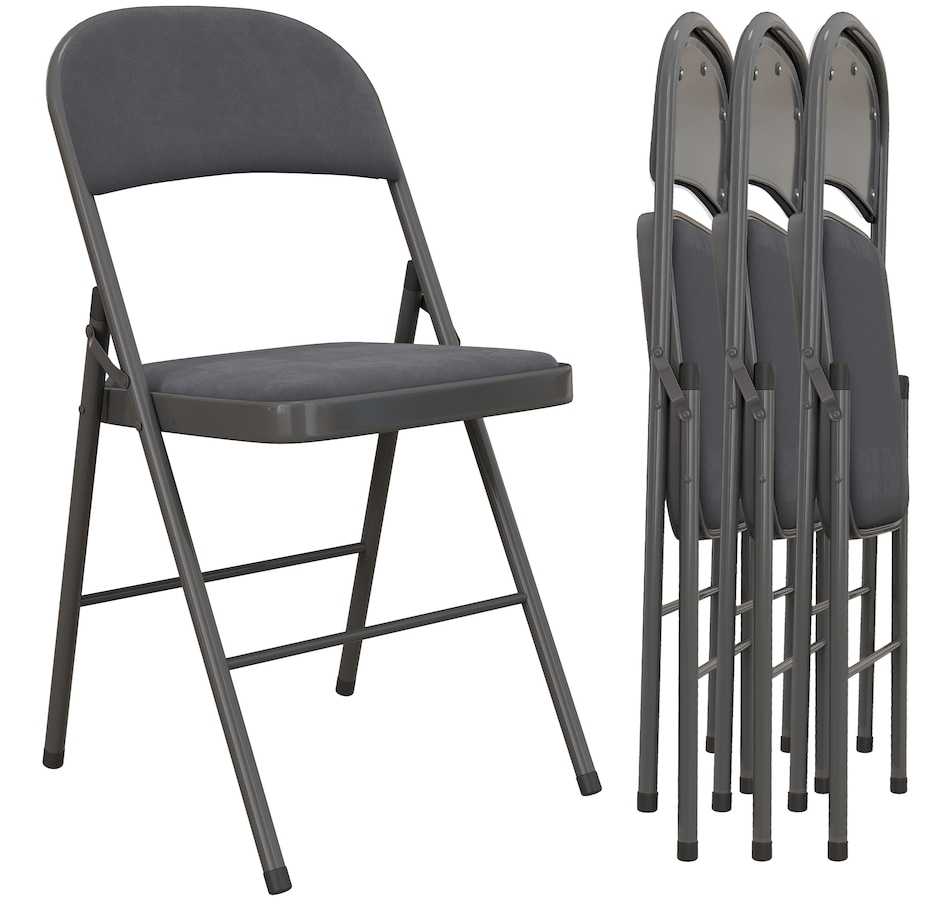Image 919781_ST02.jpg, Product 919-781 / Price $114.99 - $144.99, HOMCOM Folding Chairs Set of 4, Foldable Chairs with Cushions from HOMCOM on TSC.ca's Home & Garden department