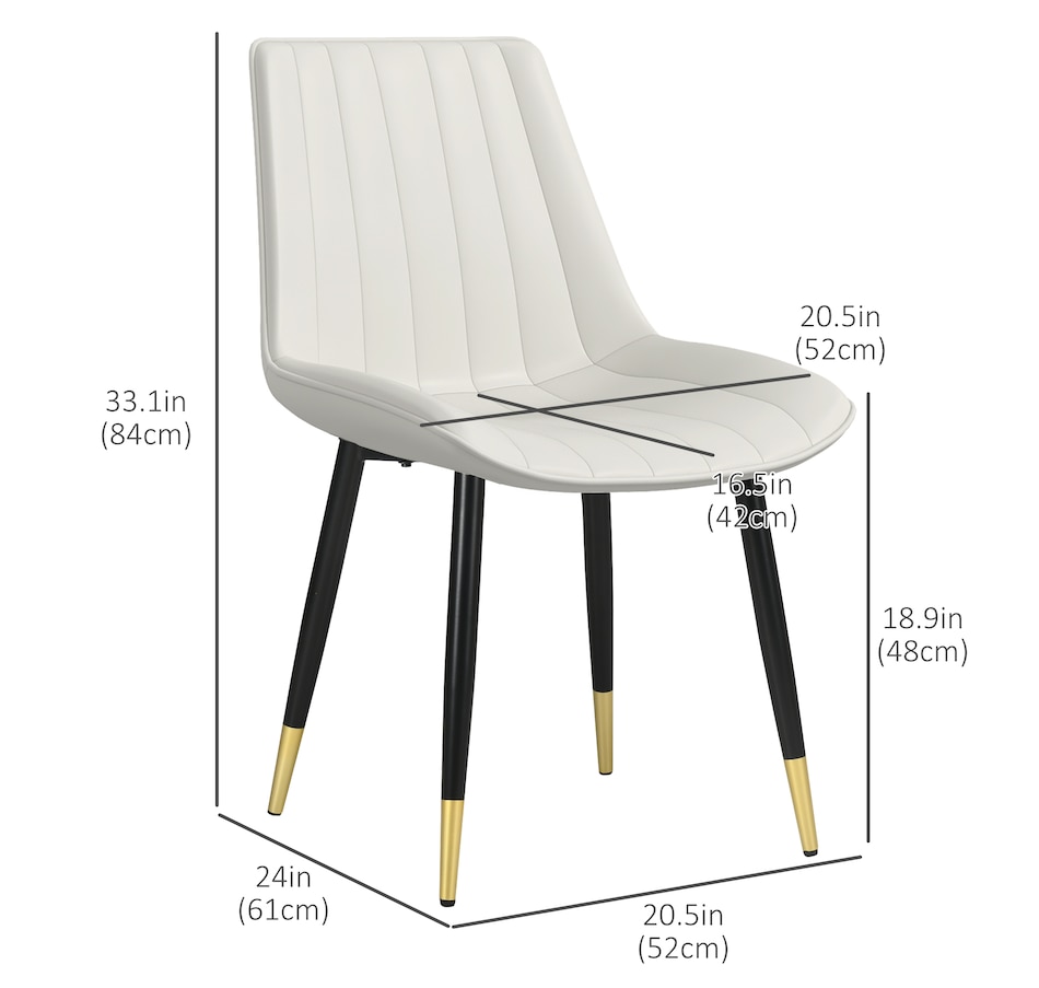 Image 919791_ALTMORE11.jpg, Product 919-791 / Price $189.99, HOMCOM Dining Chairs Set of 2, PU Leather Upholstered Kitchen Chair from HOMCOM on TSC.ca's Home & Garden department
