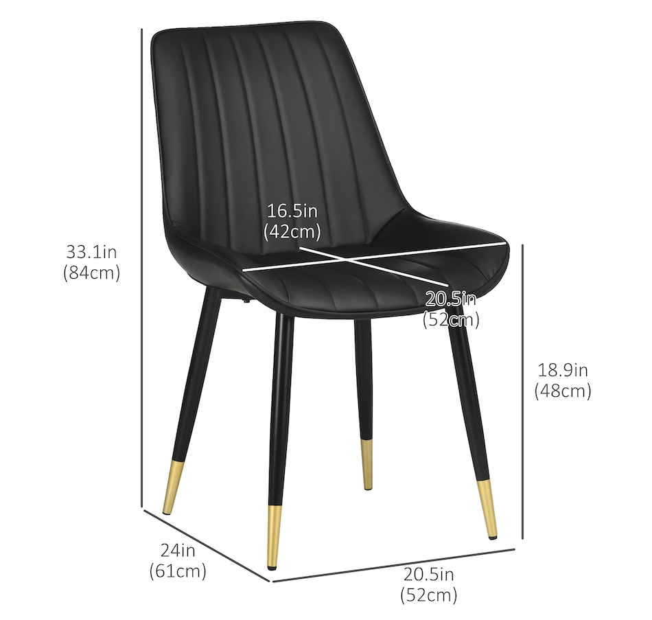 Image 919791_ALTMORE2.jpg, Product 919-791 / Price $189.99, HOMCOM Dining Chairs Set of 2, PU Leather Upholstered Kitchen Chair from HOMCOM on TSC.ca's Home & Garden department