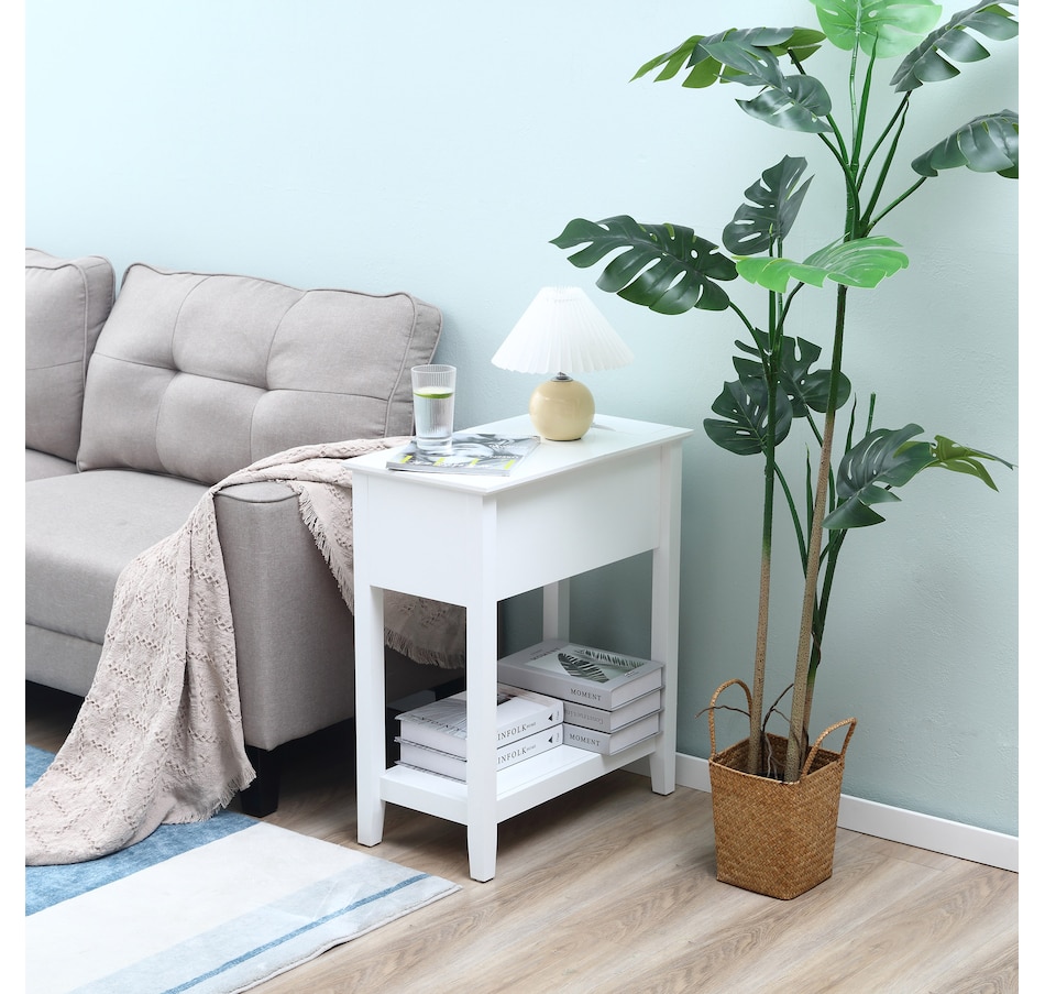Image 919798_ALTMORE1.jpg, Product 919-798 / Price $74.99 - $94.99, HOMCOM Flip Top End Table, Narrow Side Table with Storage Shelf Bedroom from HOMCOM on TSC.ca's Home & Garden department