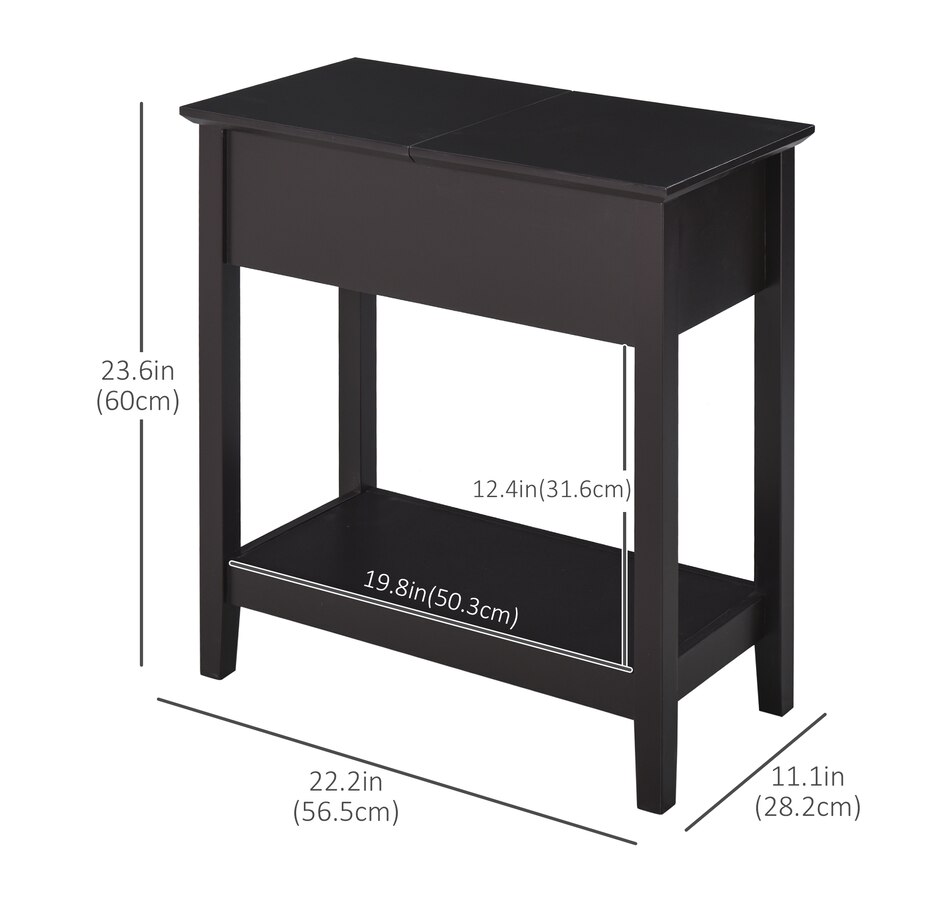 Image 919798_ALTMORE11.jpg, Product 919-798 / Price $74.99 - $94.99, HOMCOM Flip Top End Table, Narrow Side Table with Storage Shelf Bedroom from HOMCOM on TSC.ca's Home & Garden department