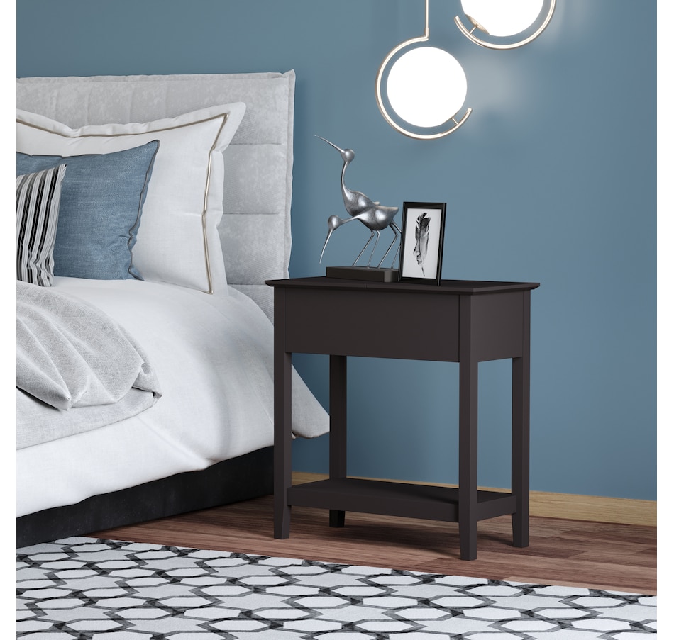 Image 919798_ALTMORE12.jpg, Product 919-798 / Price $74.99 - $94.99, HOMCOM Flip Top End Table, Narrow Side Table with Storage Shelf Bedroom from HOMCOM on TSC.ca's Home & Garden department