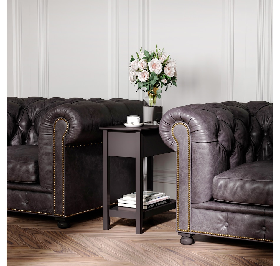 Image 919798_ALTMORE15.jpg, Product 919-798 / Price $74.99 - $94.99, HOMCOM Flip Top End Table, Narrow Side Table with Storage Shelf Bedroom from HOMCOM on TSC.ca's Home & Garden department