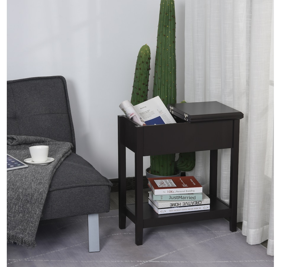 Image 919798_ALTMORE16.jpg, Product 919-798 / Price $74.99 - $94.99, HOMCOM Flip Top End Table, Narrow Side Table with Storage Shelf Bedroom from HOMCOM on TSC.ca's Home & Garden department
