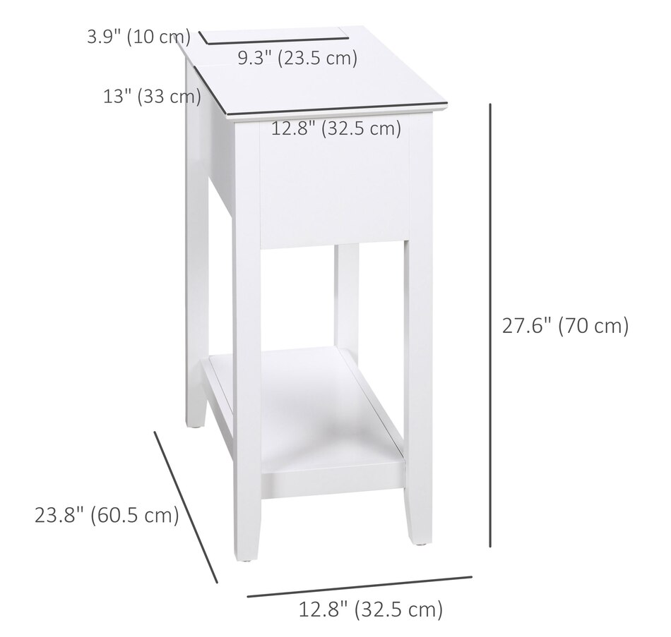 Image 919798_ALTMORE2.jpg, Product 919-798 / Price $74.99 - $94.99, HOMCOM Flip Top End Table, Narrow Side Table with Storage Shelf Bedroom from HOMCOM on TSC.ca's Home & Garden department