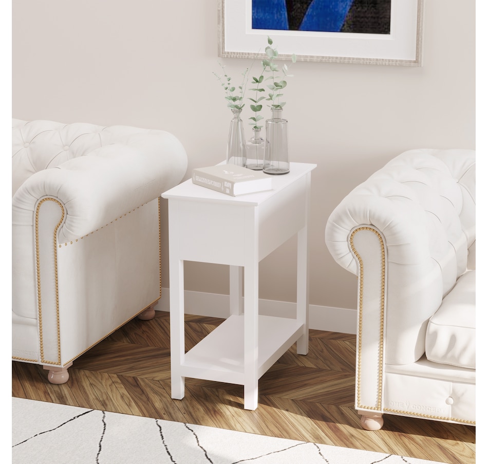 Image 919798_ALTMORE3.jpg, Product 919-798 / Price $74.99 - $94.99, HOMCOM Flip Top End Table, Narrow Side Table with Storage Shelf Bedroom from HOMCOM on TSC.ca's Home & Garden department