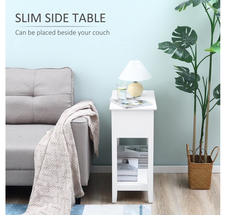 Image 919798_ALTMORE4.jpg, Product 919-798 / Price $74.99 - $94.99, HOMCOM Flip Top End Table, Narrow Side Table with Storage Shelf Bedroom from HOMCOM on TSC.ca's Home & Garden department