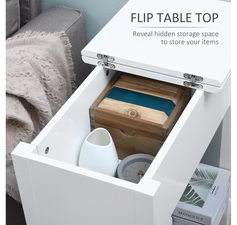 Image 919798_ALTMORE5.jpg, Product 919-798 / Price $74.99 - $94.99, HOMCOM Flip Top End Table, Narrow Side Table with Storage Shelf Bedroom from HOMCOM on TSC.ca's Home & Garden department