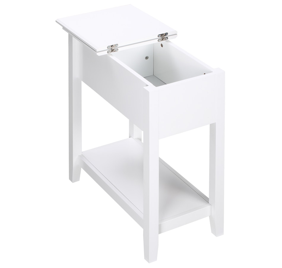 Image 919798_ST01.jpg, Product 919-798 / Price $74.99 - $94.99, HOMCOM Flip Top End Table, Narrow Side Table with Storage Shelf Bedroom from HOMCOM on TSC.ca's Home & Garden department