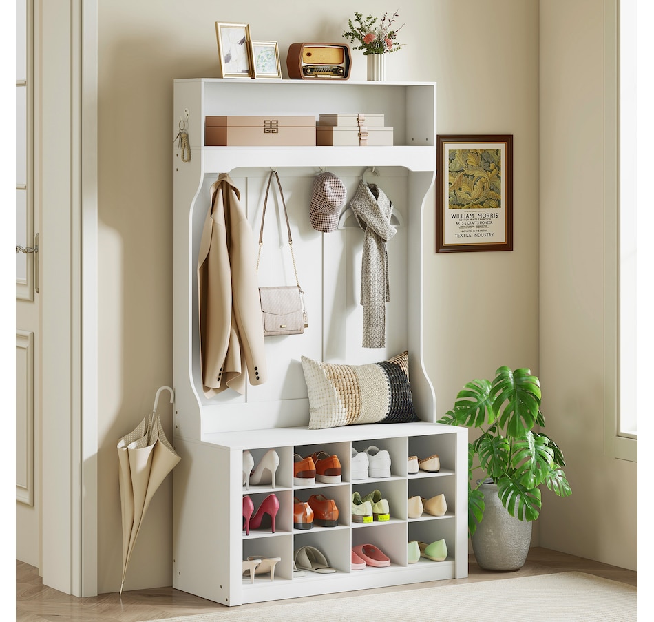 Image 919801_ALTMORE10.jpg, Product 919-801 / Price $179.99, HOMCOM Hall Tree with Bench and Shoe Storage Cubbies for Entryway from HOMCOM on TSC.ca's Home & Garden department