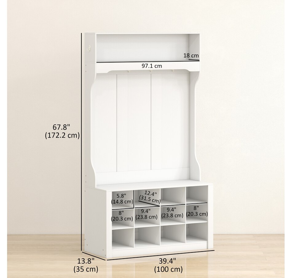 Image 919801_ALTMORE11.jpg, Product 919-801 / Price $179.99, HOMCOM Hall Tree with Bench and Shoe Storage Cubbies for Entryway from HOMCOM on TSC.ca's Home & Garden department