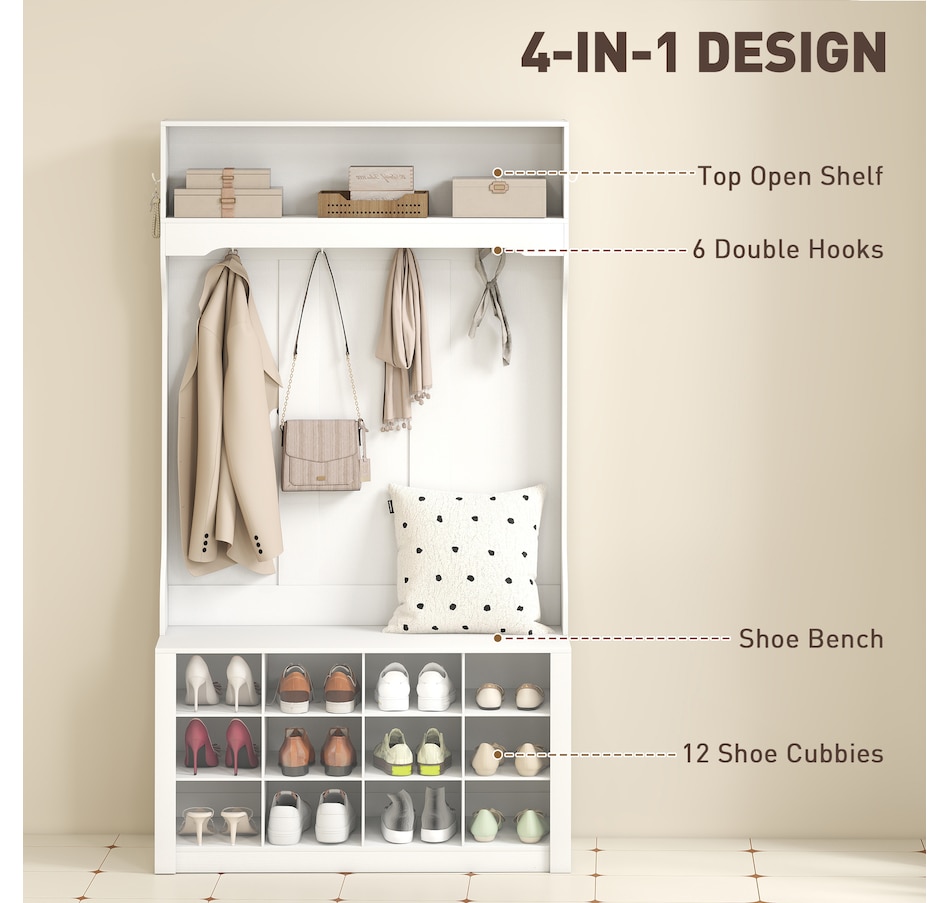 Image 919801_ALTMORE12.jpg, Product 919-801 / Price $179.99, HOMCOM Hall Tree with Bench and Shoe Storage Cubbies for Entryway from HOMCOM on TSC.ca's Home & Garden department