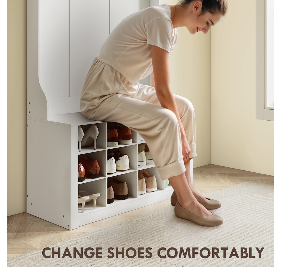 Image 919801_ALTMORE13.jpg, Product 919-801 / Price $179.99, HOMCOM Hall Tree with Bench and Shoe Storage Cubbies for Entryway from HOMCOM on TSC.ca's Home & Garden department