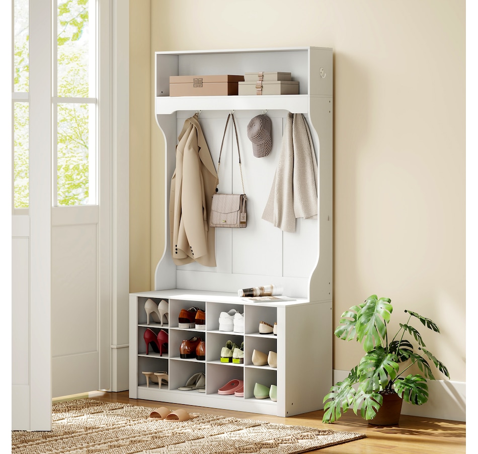Image 919801_ALTMORE15.jpg, Product 919-801 / Price $179.99, HOMCOM Hall Tree with Bench and Shoe Storage Cubbies for Entryway from HOMCOM on TSC.ca's Home & Garden department