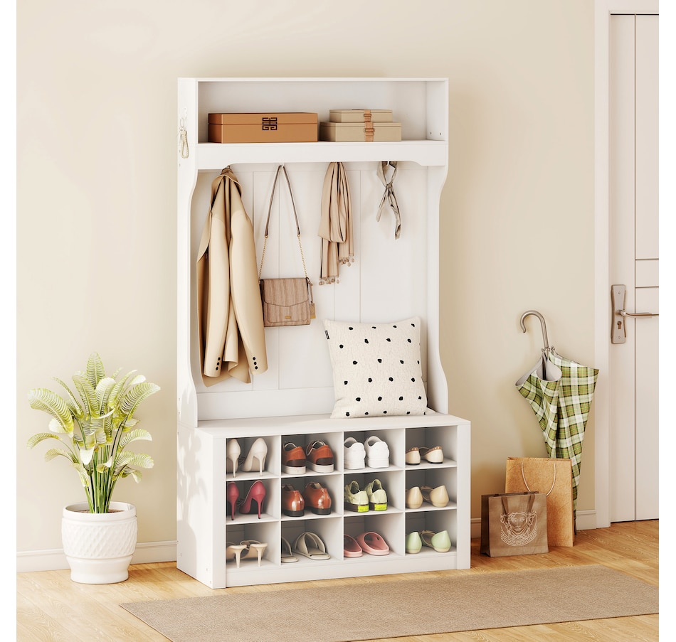 Image 919801_ALTMORE16.jpg, Product 919-801 / Price $179.99, HOMCOM Hall Tree with Bench and Shoe Storage Cubbies for Entryway from HOMCOM on TSC.ca's Home & Garden department