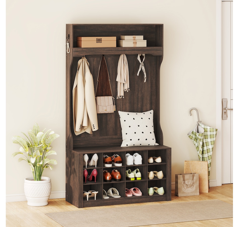 Image 919801_ALTMORE7.jpg, Product 919-801 / Price $179.99, HOMCOM Hall Tree with Bench and Shoe Storage Cubbies for Entryway from HOMCOM on TSC.ca's Home & Garden department