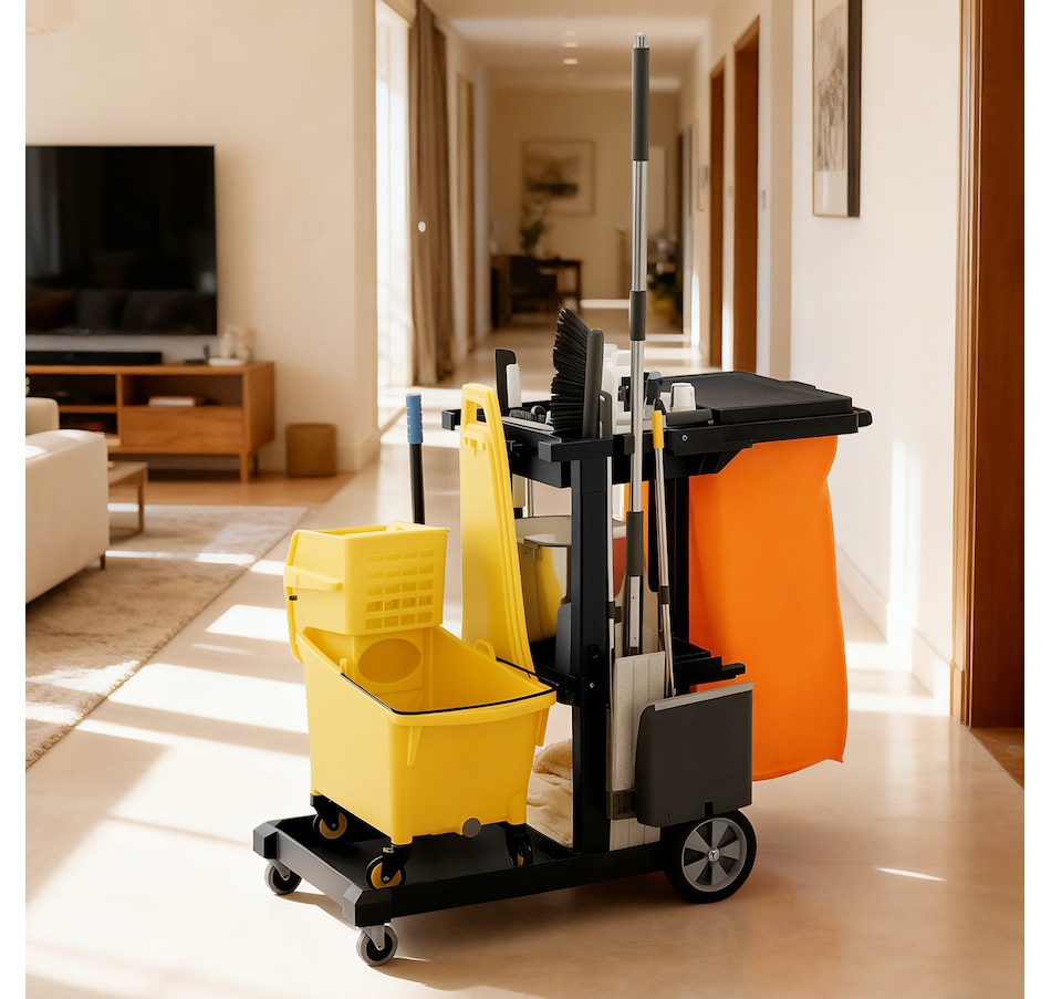 Image 919802_ALTMORE10.jpg, Product 919-802 / Price $134.99 - $139.99, HOMCOM Commercial Janitorial Cart, Professional Cleaning Trolley from HOMCOM on TSC.ca's Home & Garden department
